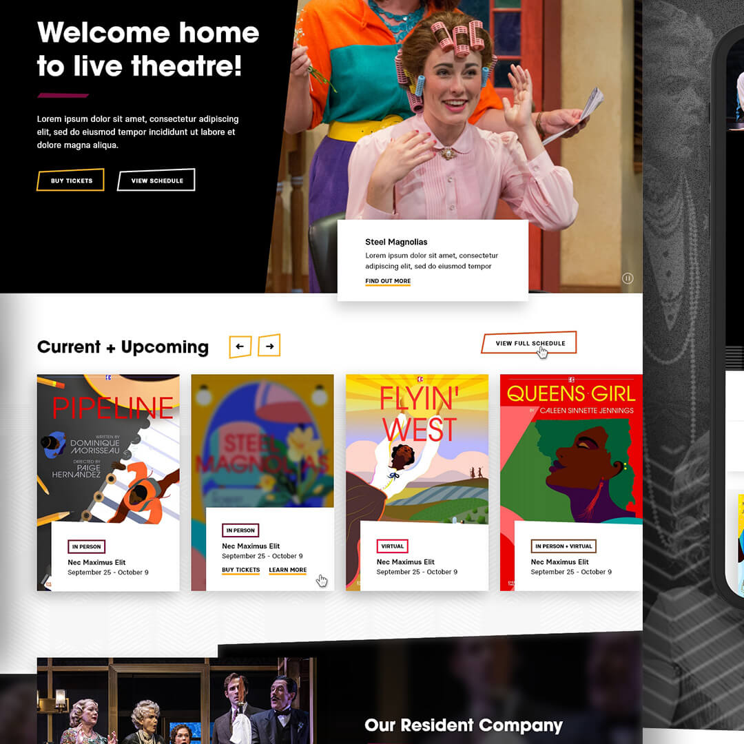 homepage of Everyman Theatre website