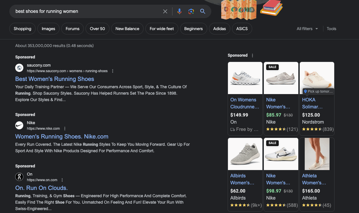 Google search results for: best shoes for running women