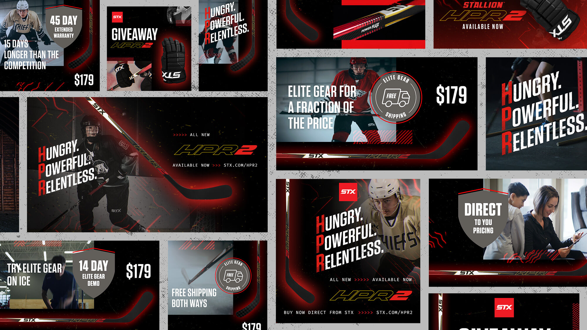 Array of digital ads.