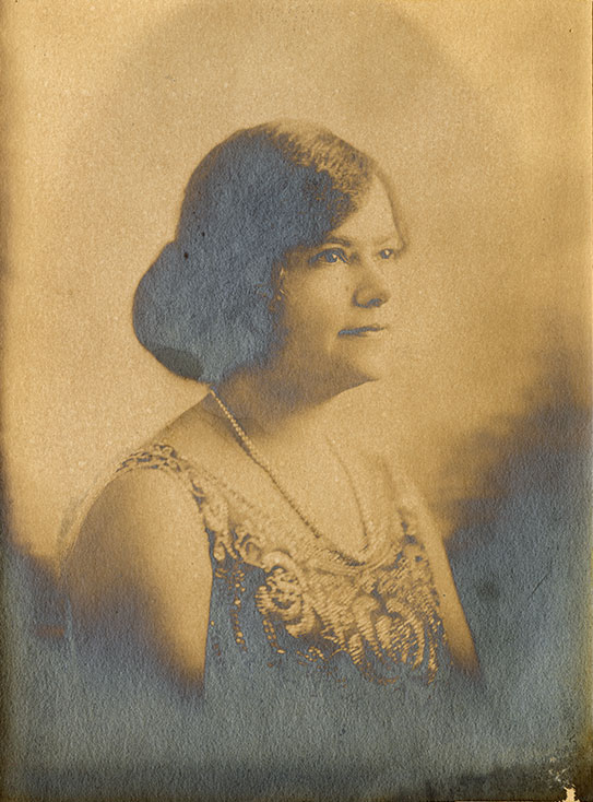 An antique photo of a suffragette.