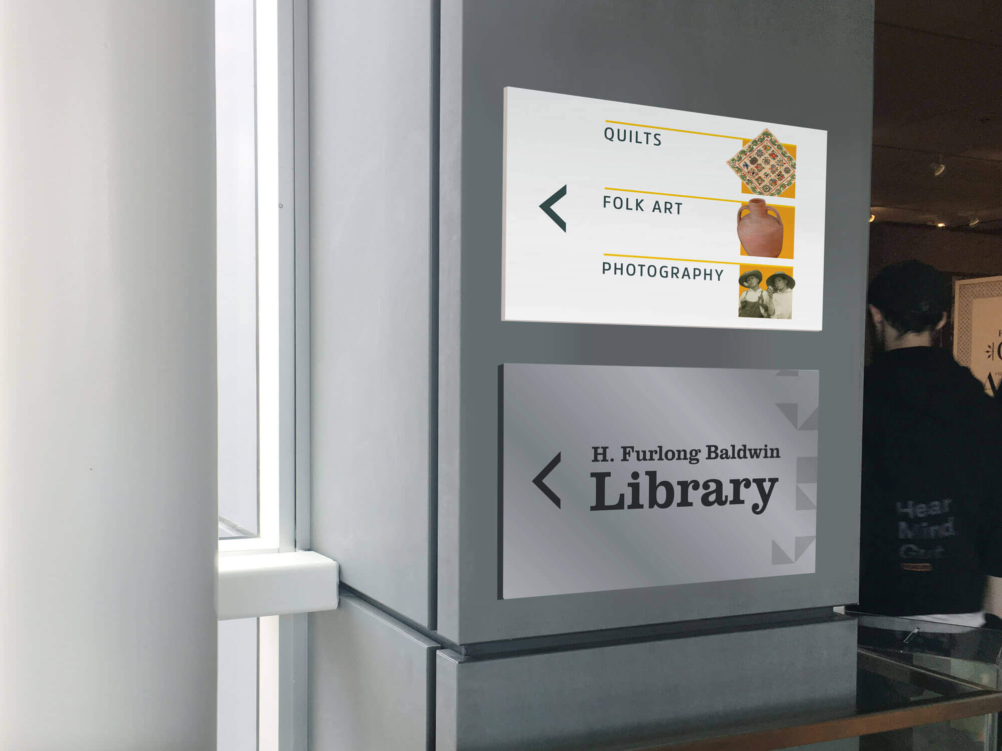 Directional signage inside the MCHC.