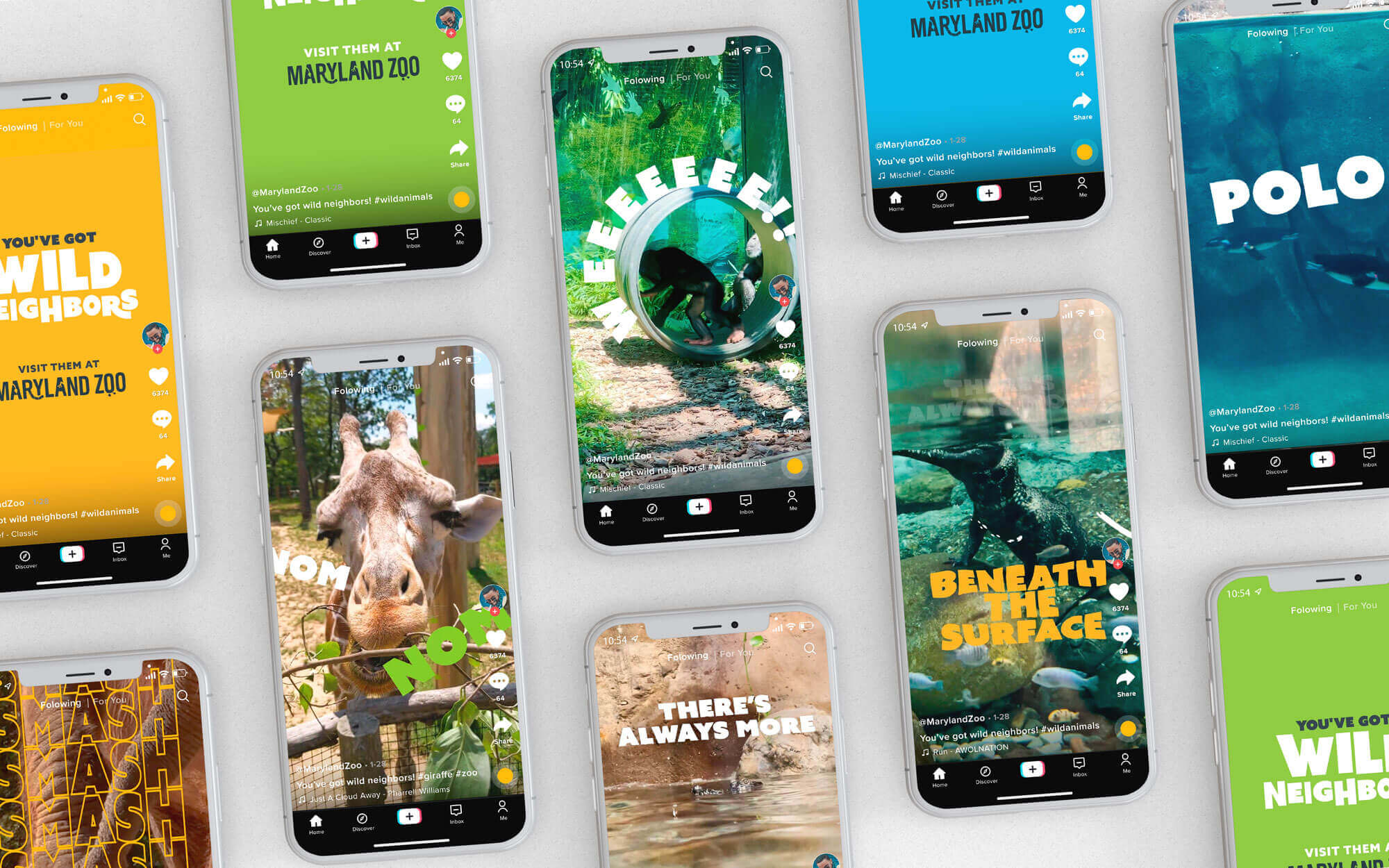 Phones displaying Meta and TikTok content.