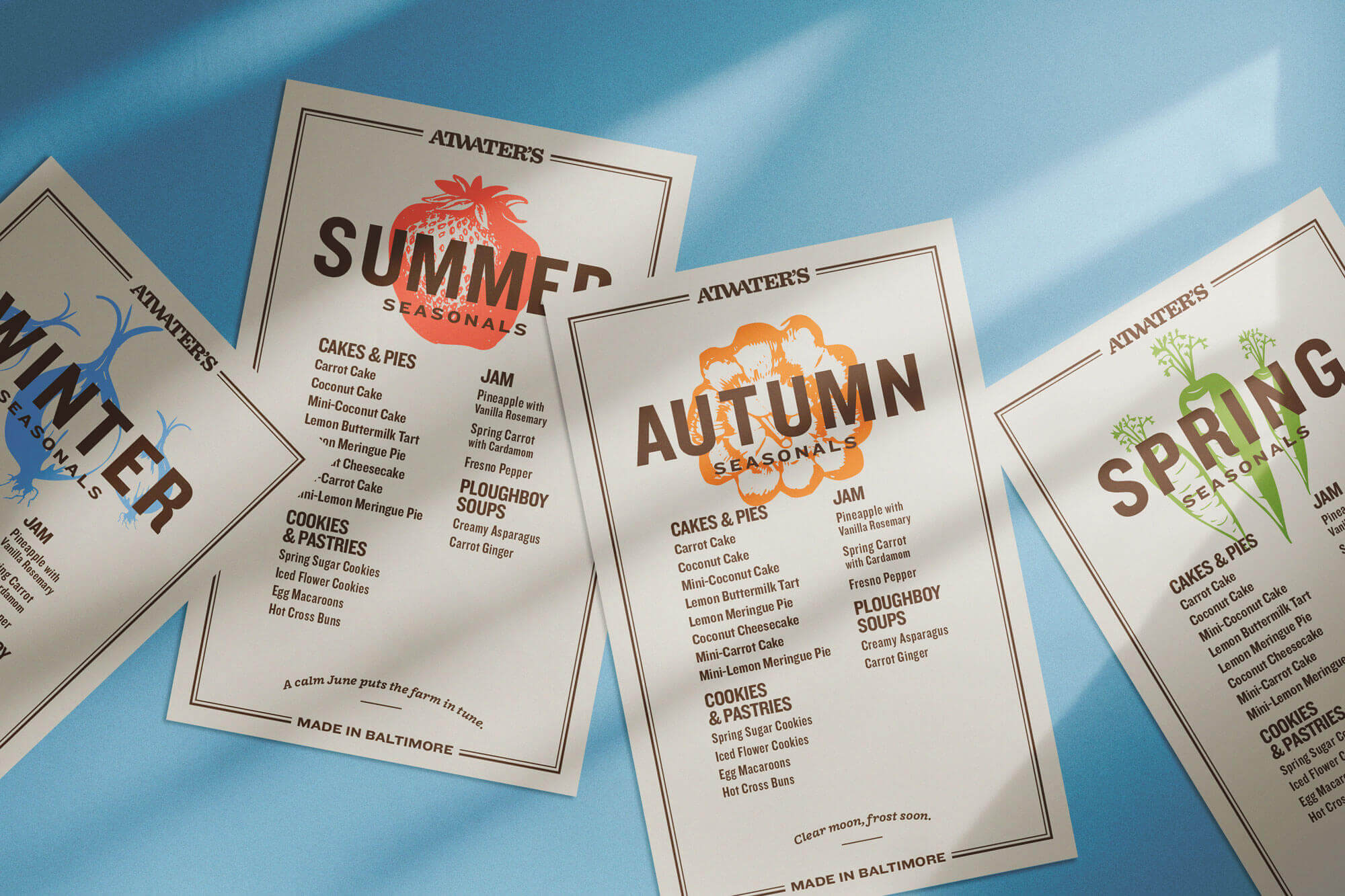 Atwater’s seasonal menus