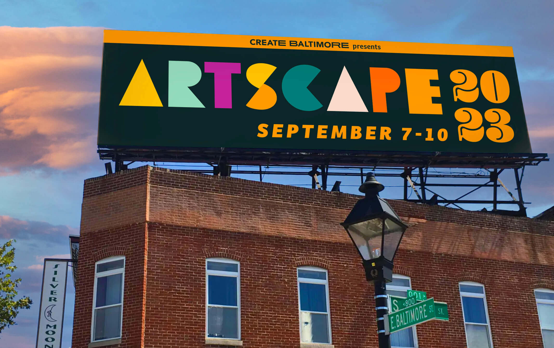 A mocked-up billboard for Artscape 2023.