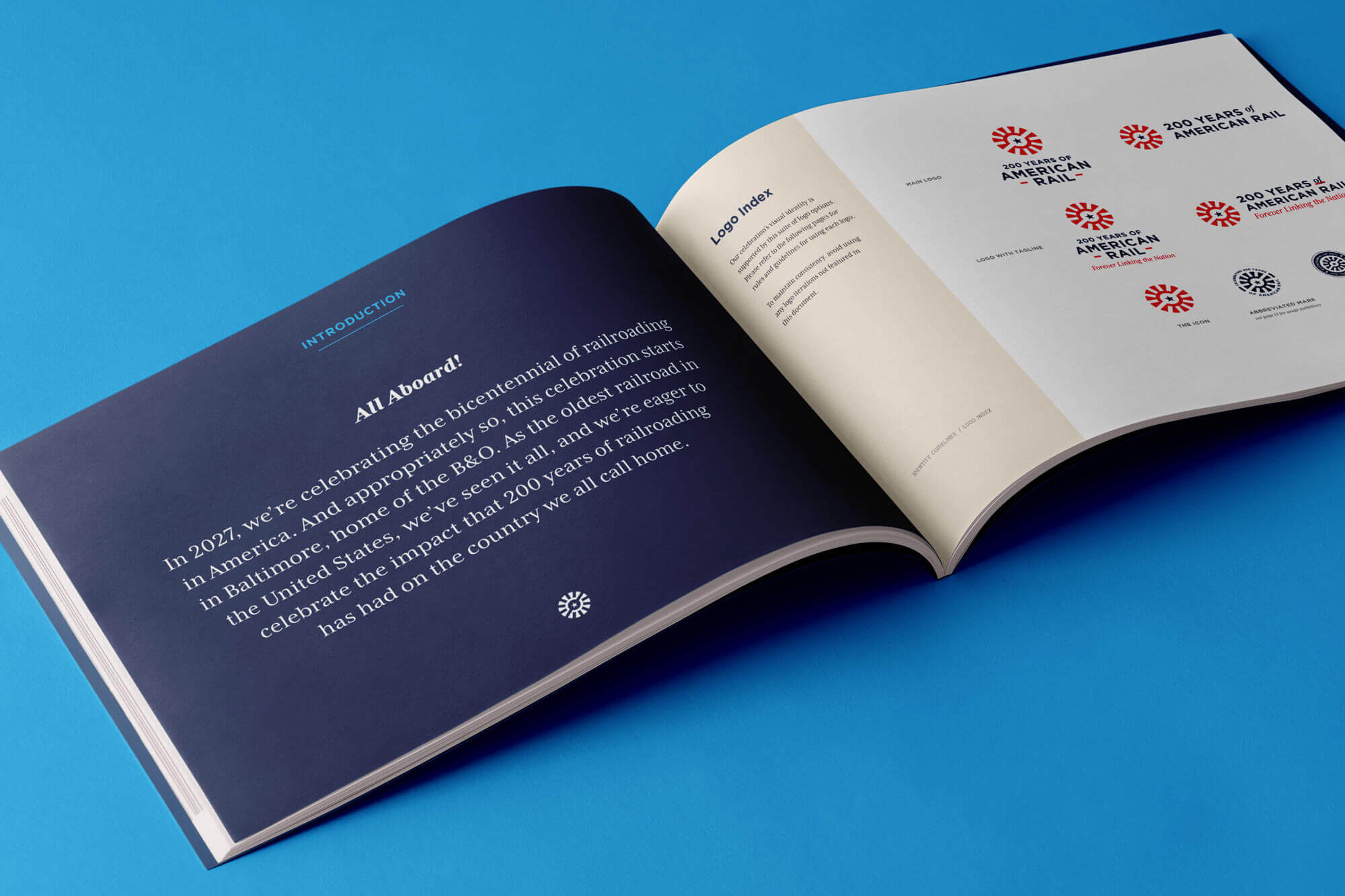 A mocked-up image showing campaign identity guidelines as a printed booklet.