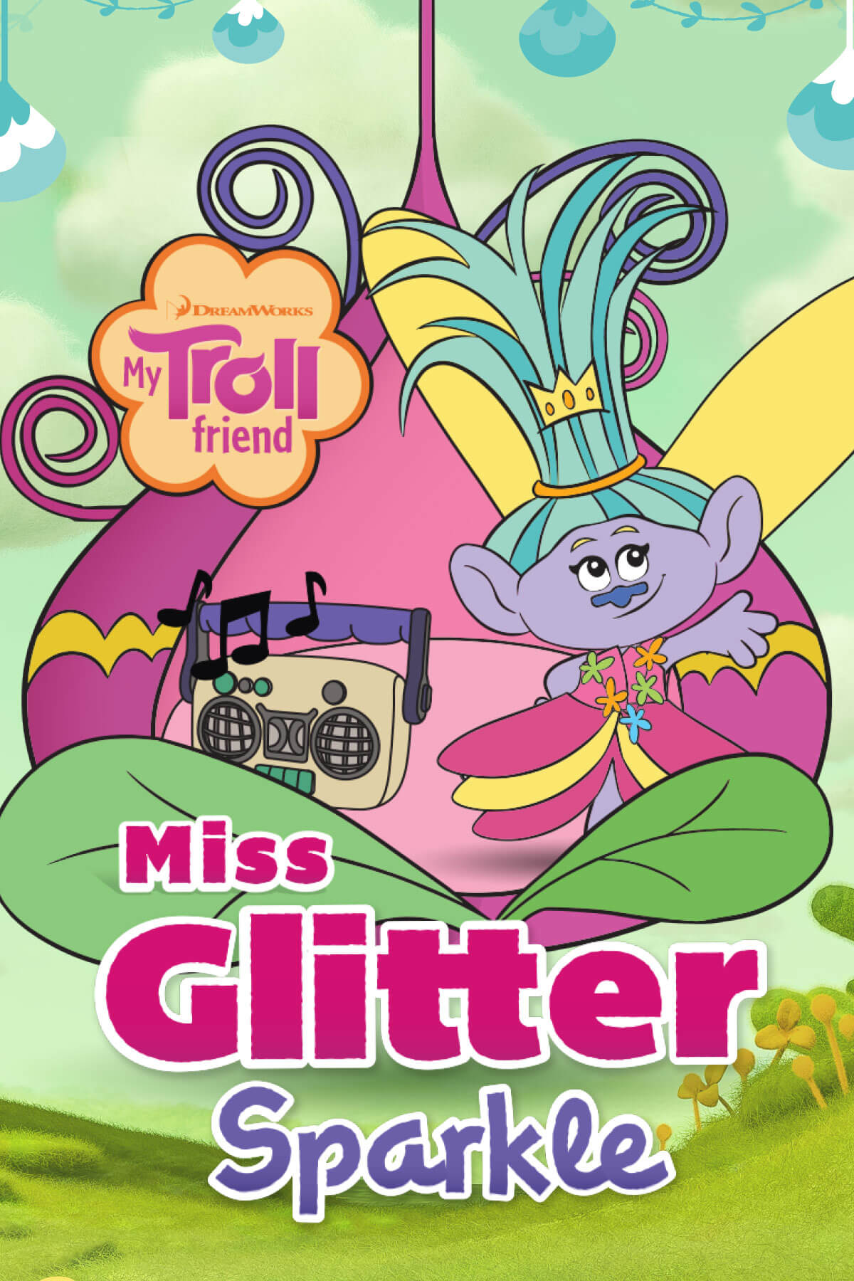 Miss Glitter Sparkle from the DreamWorks Trolls franchise.