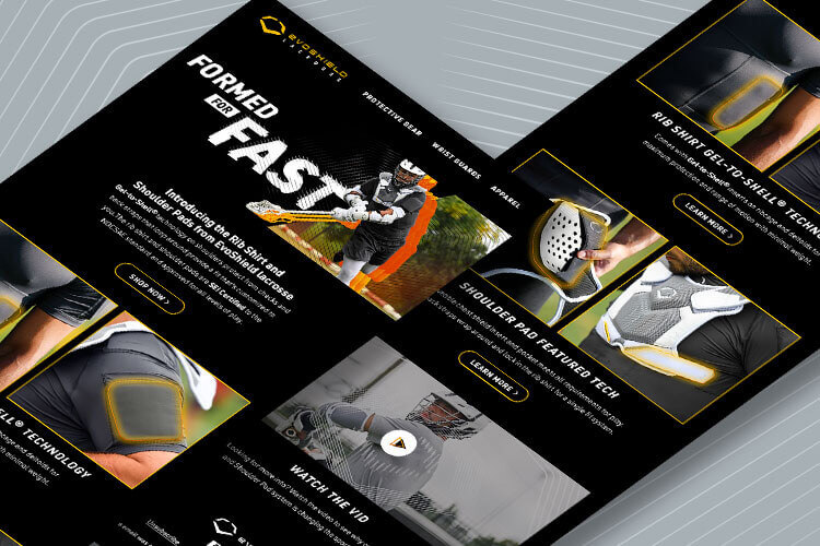 Screenshots of the full campaign landing page, reading “formed for fast.”