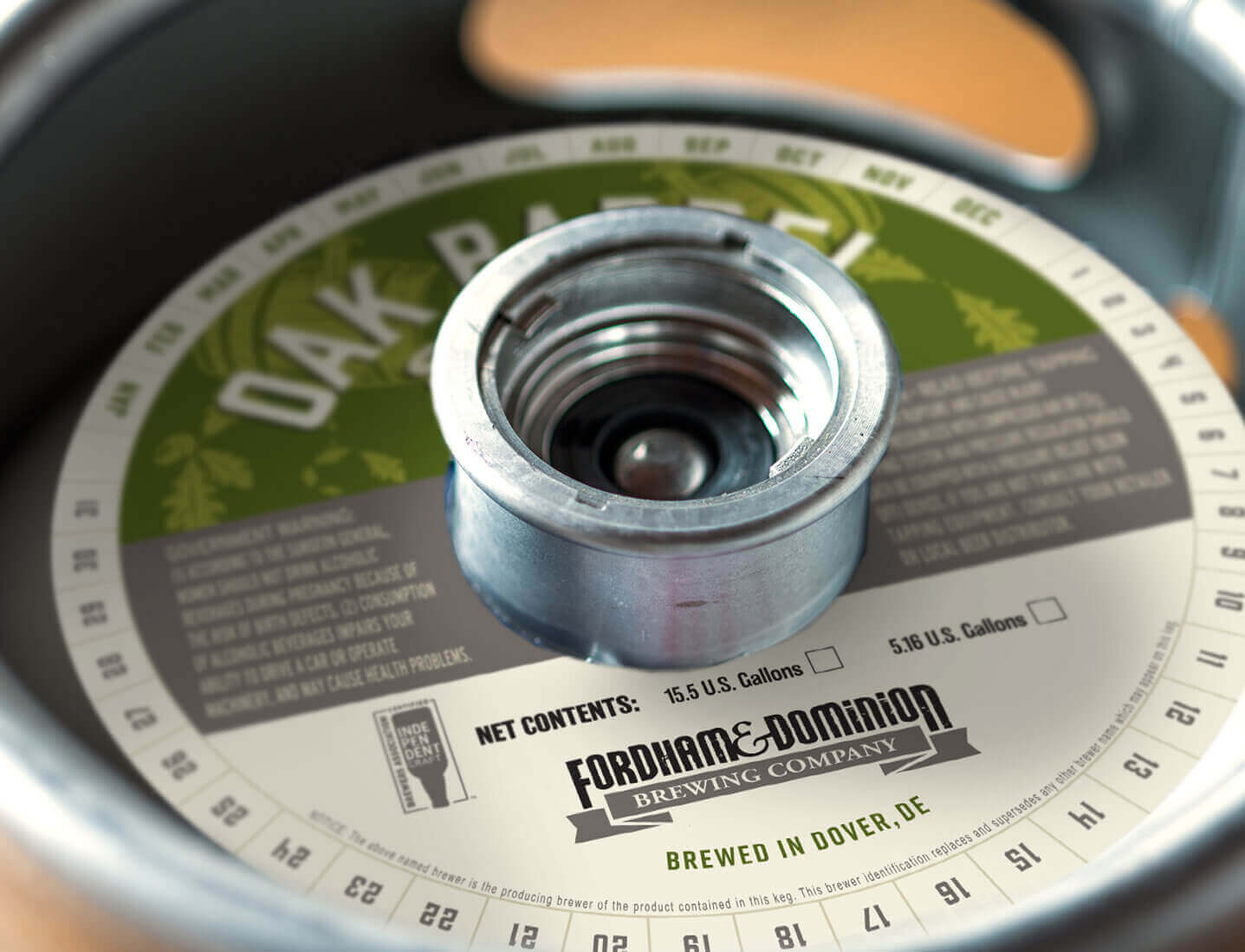 Fordham & Dominion keg label.