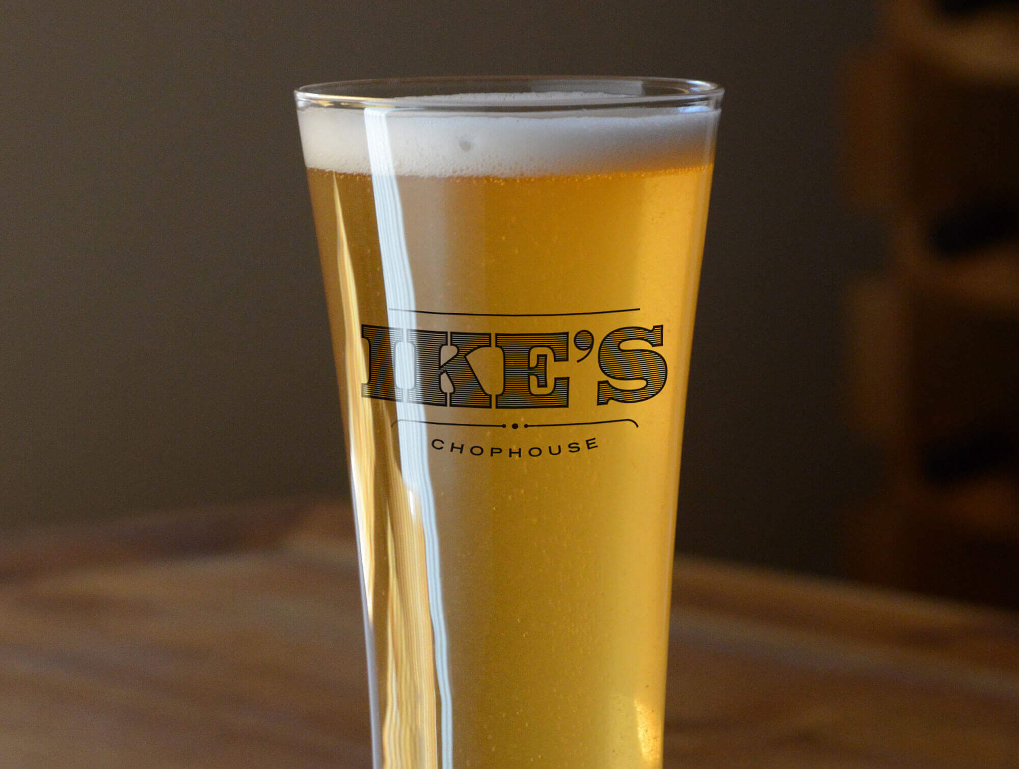 Beer from Ike’s Chophouse.