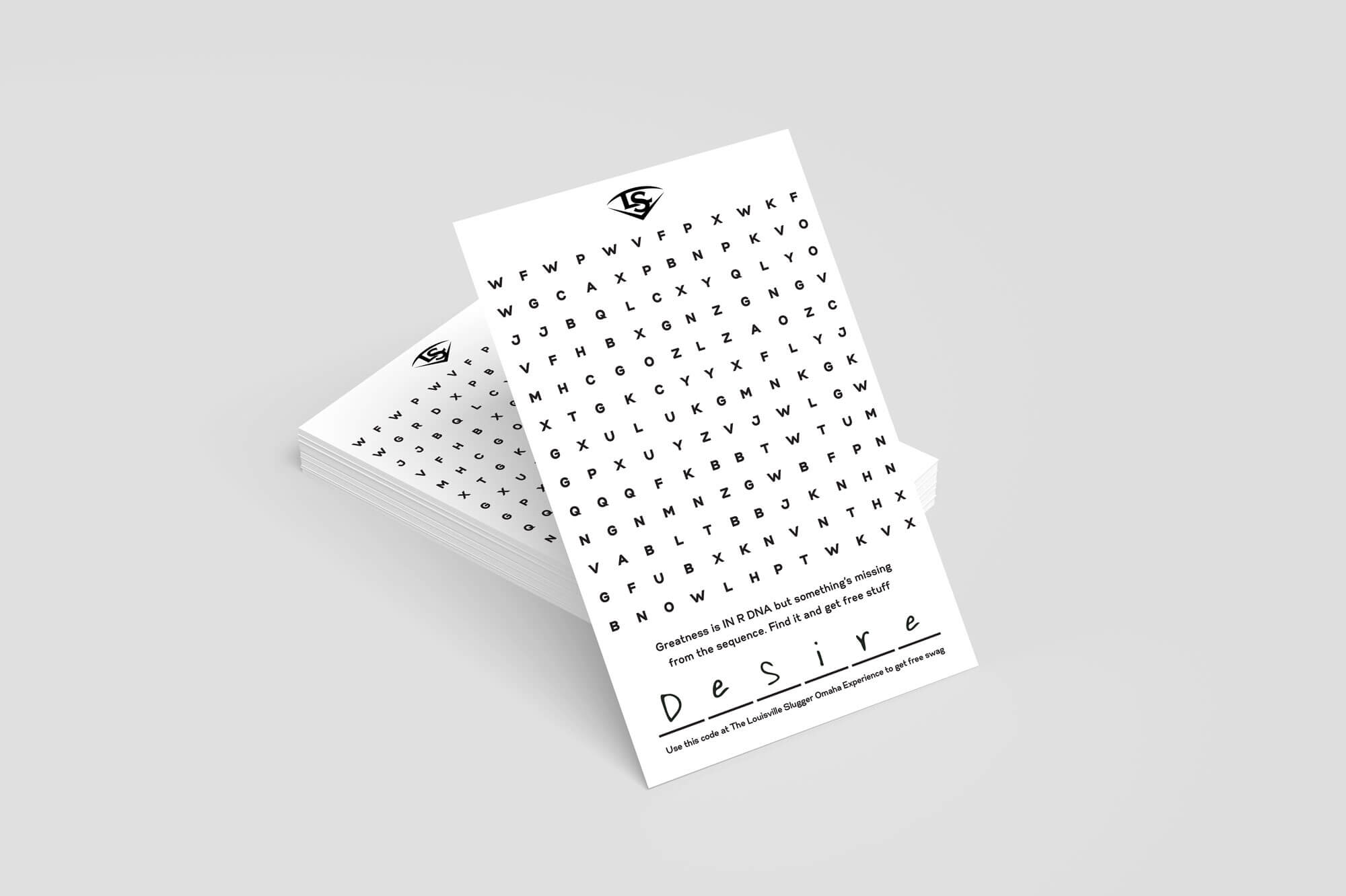A mocked-up concept word search ad.