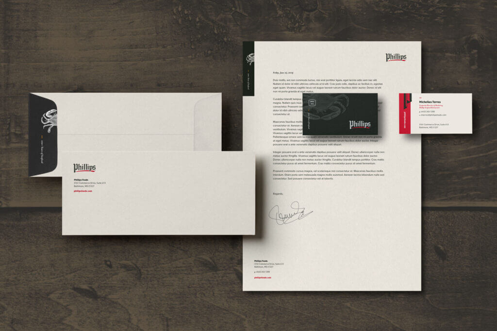 A suite of stationery.
