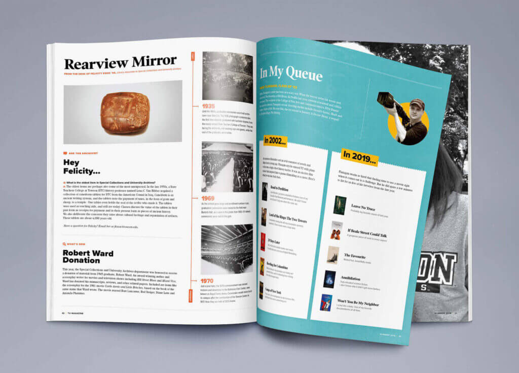 A spread from an issue of TU magazine.