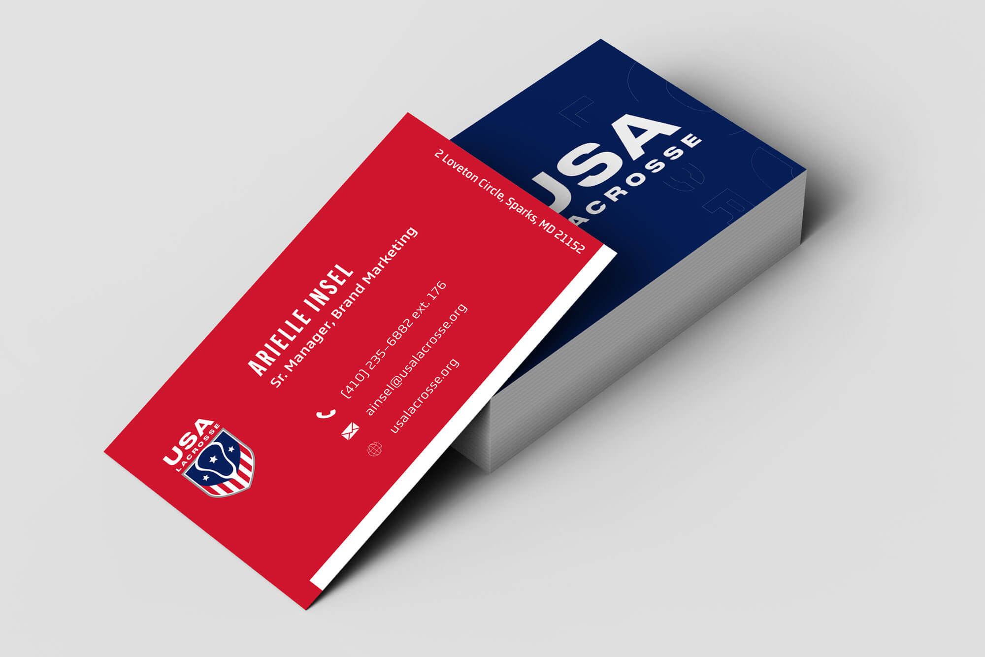 USA Lacrosse business cards.