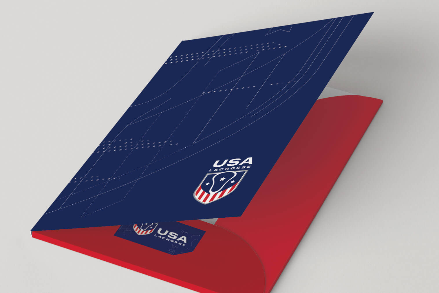A mocked-up paper folder.