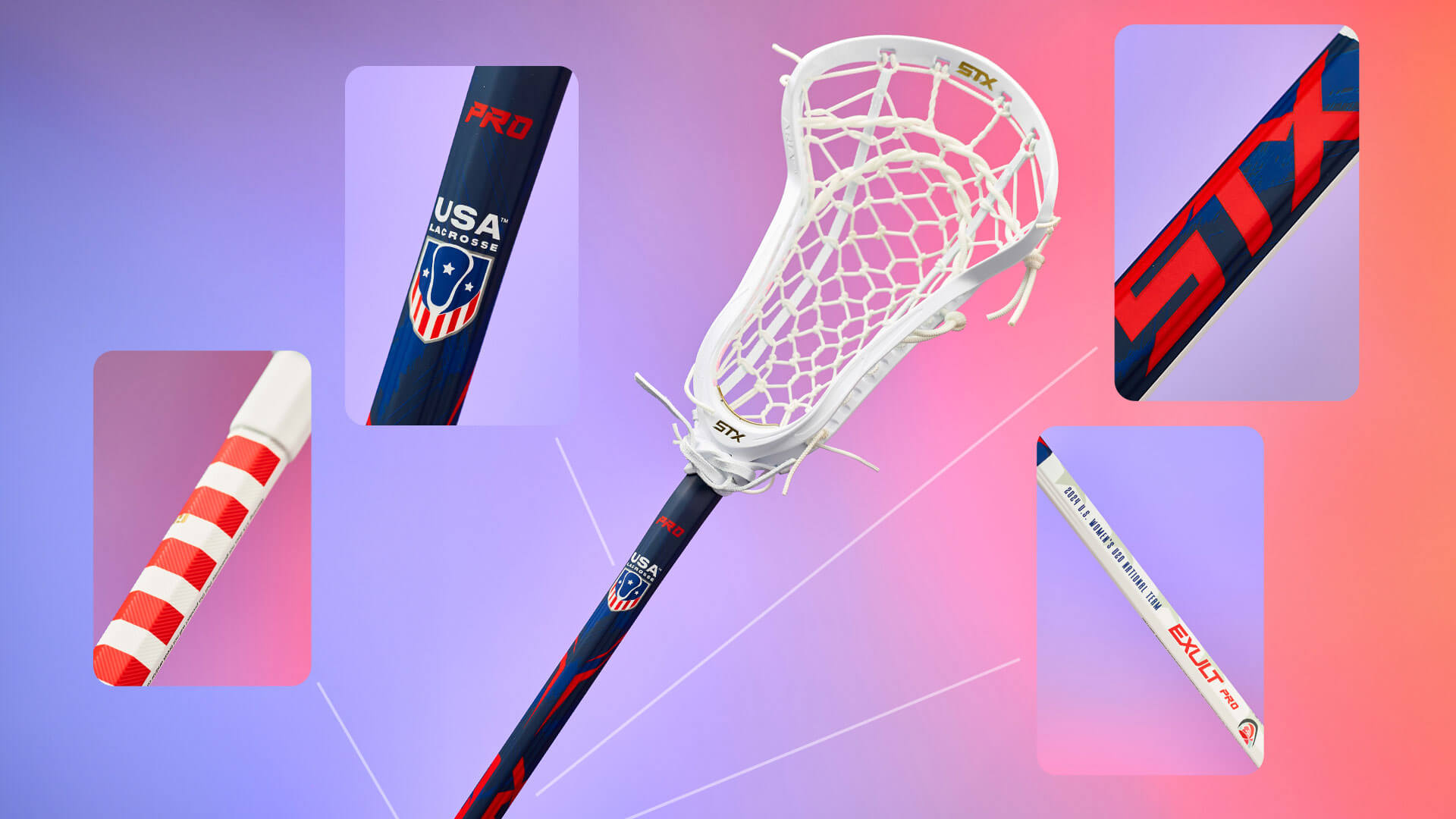 A customized STX lacrosse stick.